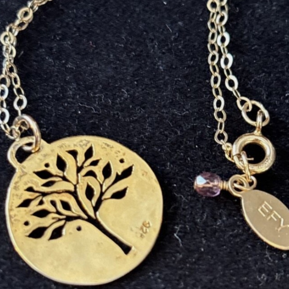 Silver sterling silver Tree Pendant Necklace